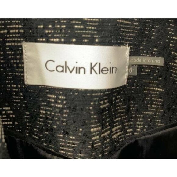 Calvin Klein Jacket Blazer 6 Black Jacquard Women - Picture 8 of 9